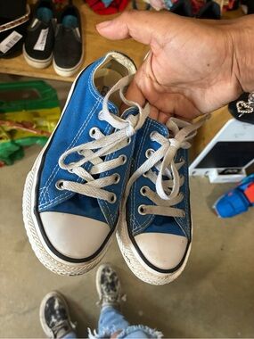 Converse Kids Blue Canvas Low-Top Sneakers